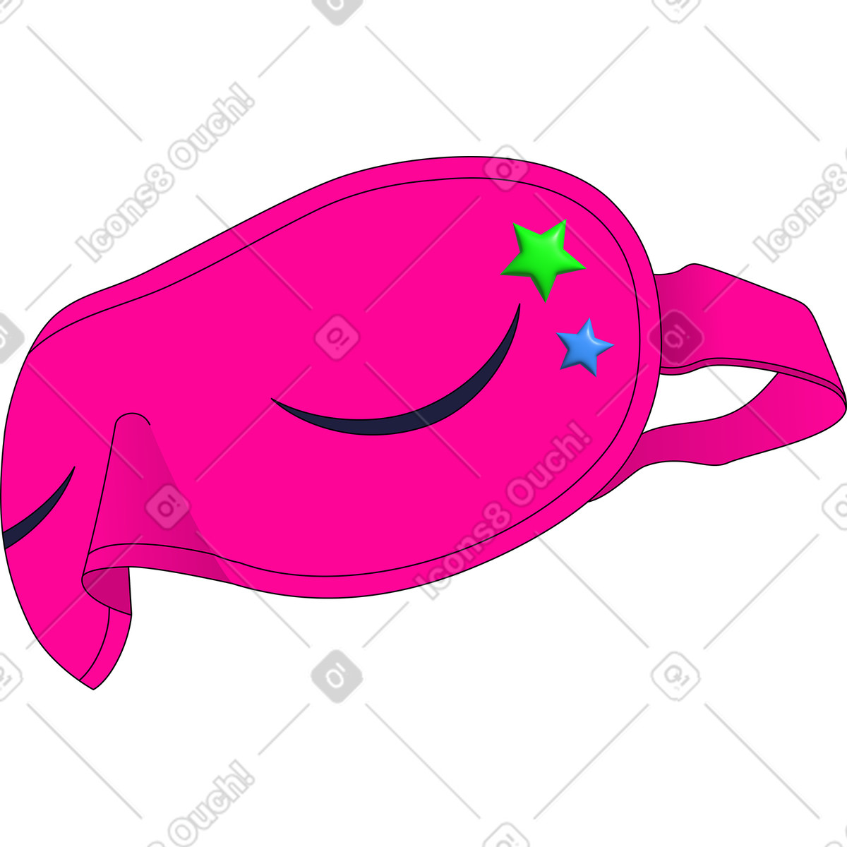 下载 Pop 风格的 睡眠面膜 插画，支持 PNG、SVG 格式
