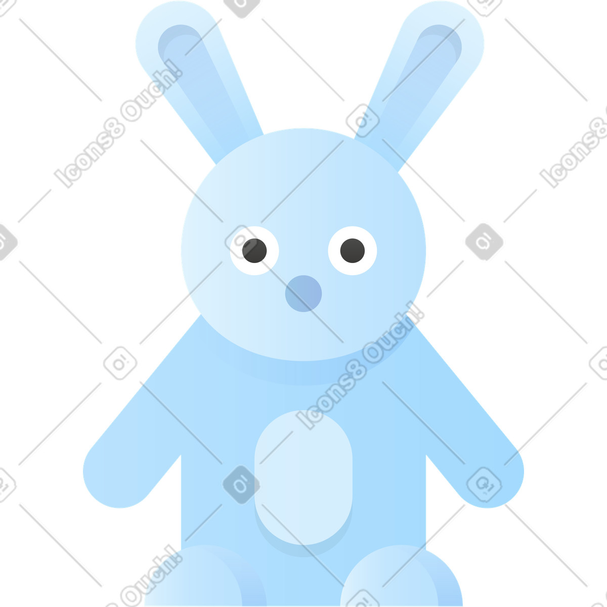 Coniglietto illustrazione in stile Hugo scarica in PNG, SVG