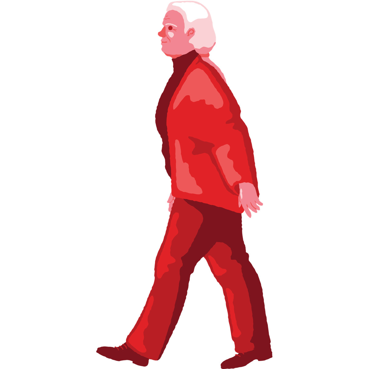 Old curvy woman walking-Illustration im Cherry-Stil als Download in PNG, SVG