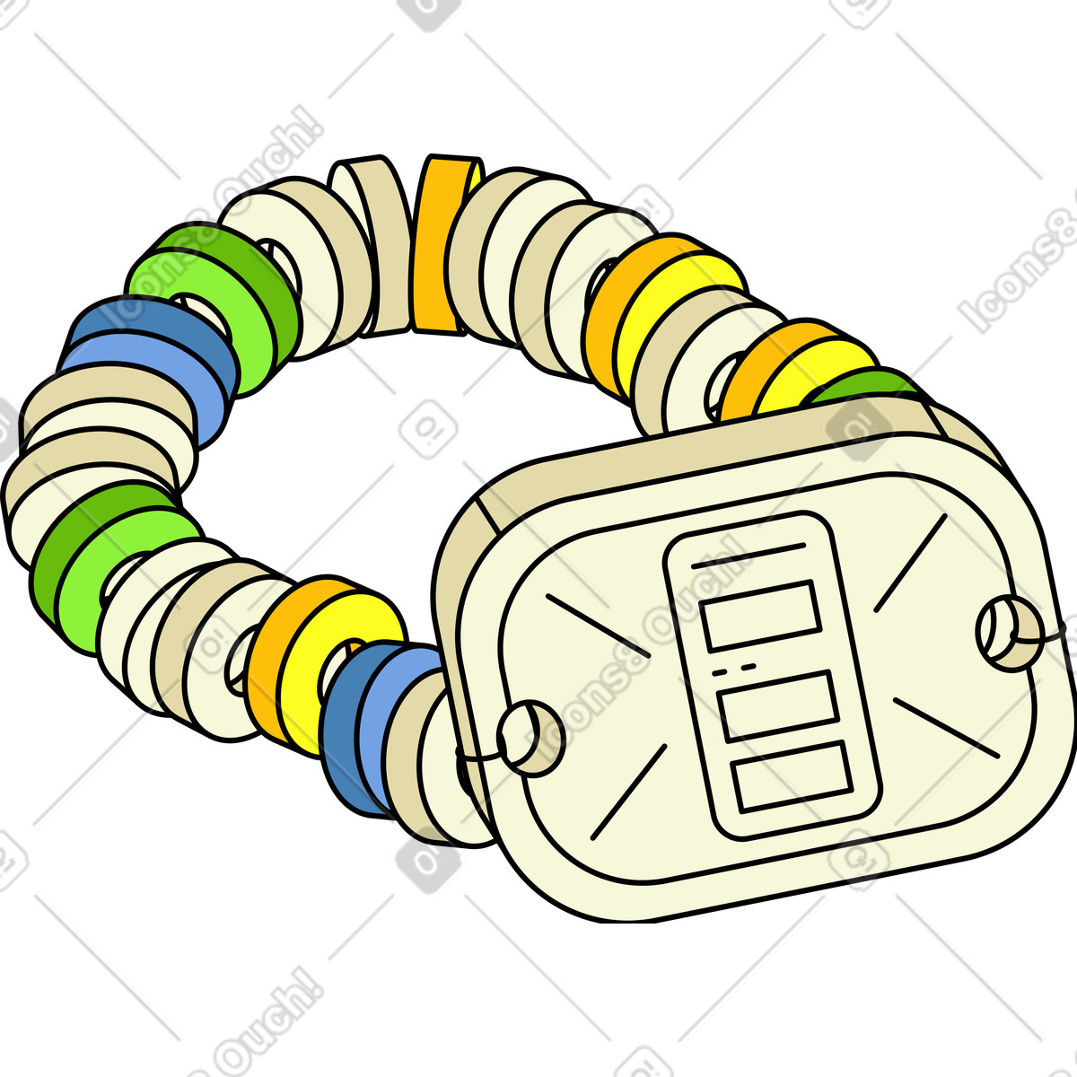 Süßigkeiten-armband-Illustration im Retro-Stil als Download in PNG, SVG