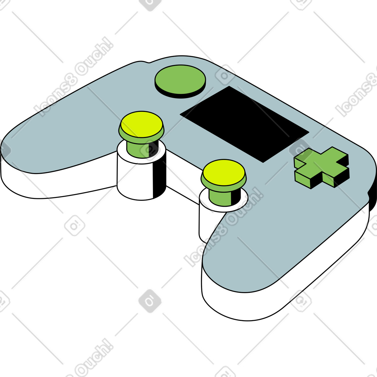 Gamepad illustrazione in stile Isometric scarica in PNG, SVG