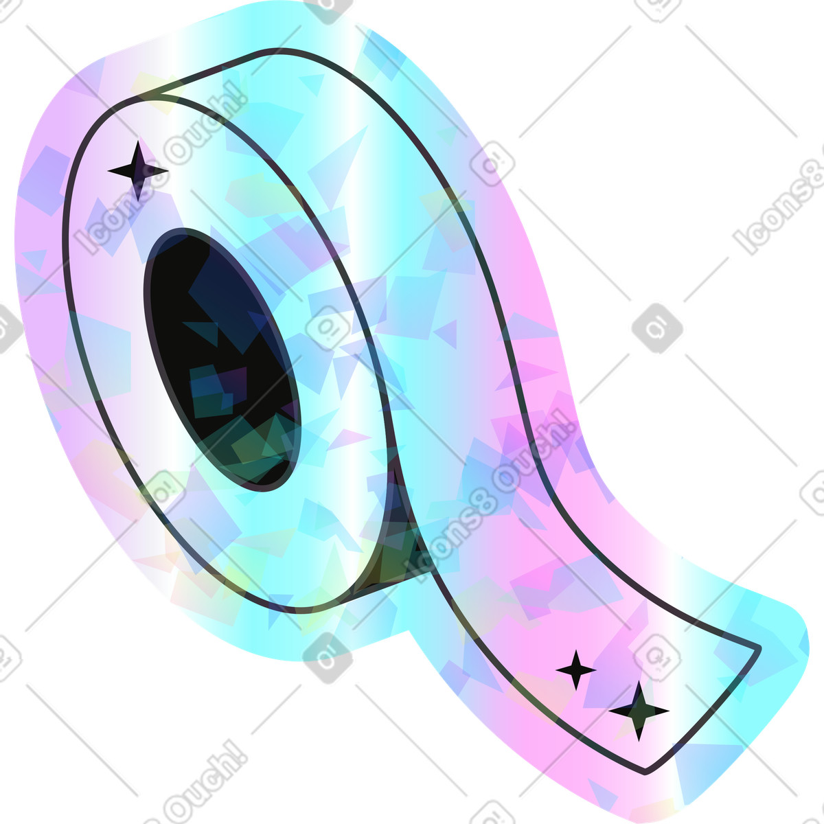 Illustration Ruban adhésif dans le style Holostickers à télécharger aux formats PNG, SVG