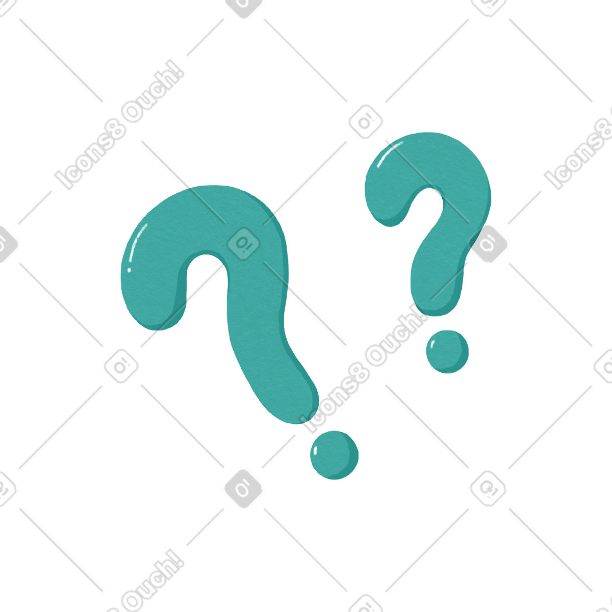 Ilustración Questions blue en estilo Goose a descargar en PNG y SVG
