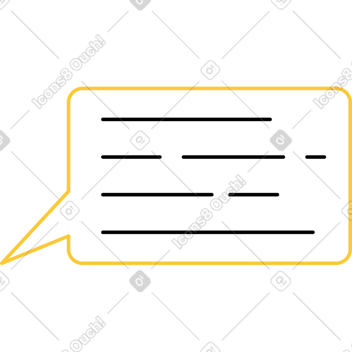Juicy スタイルの テキスト付き吹き出し のイラストをPNG、SVG形式でダウンロード
