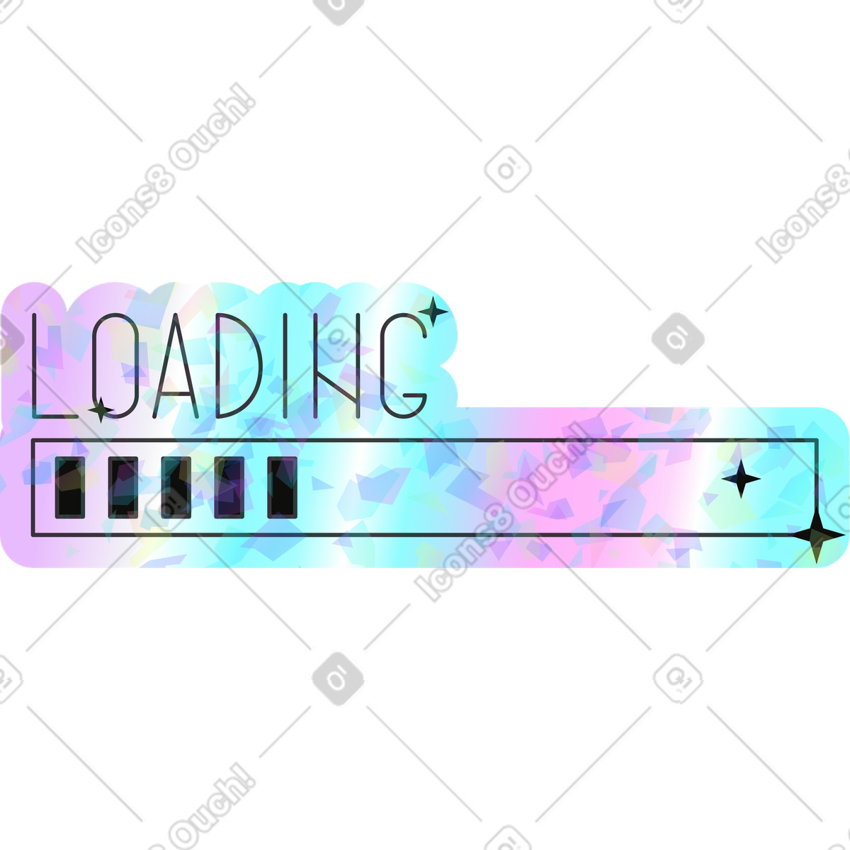 Loading illustration in Holostickers style download in PNG, SVG