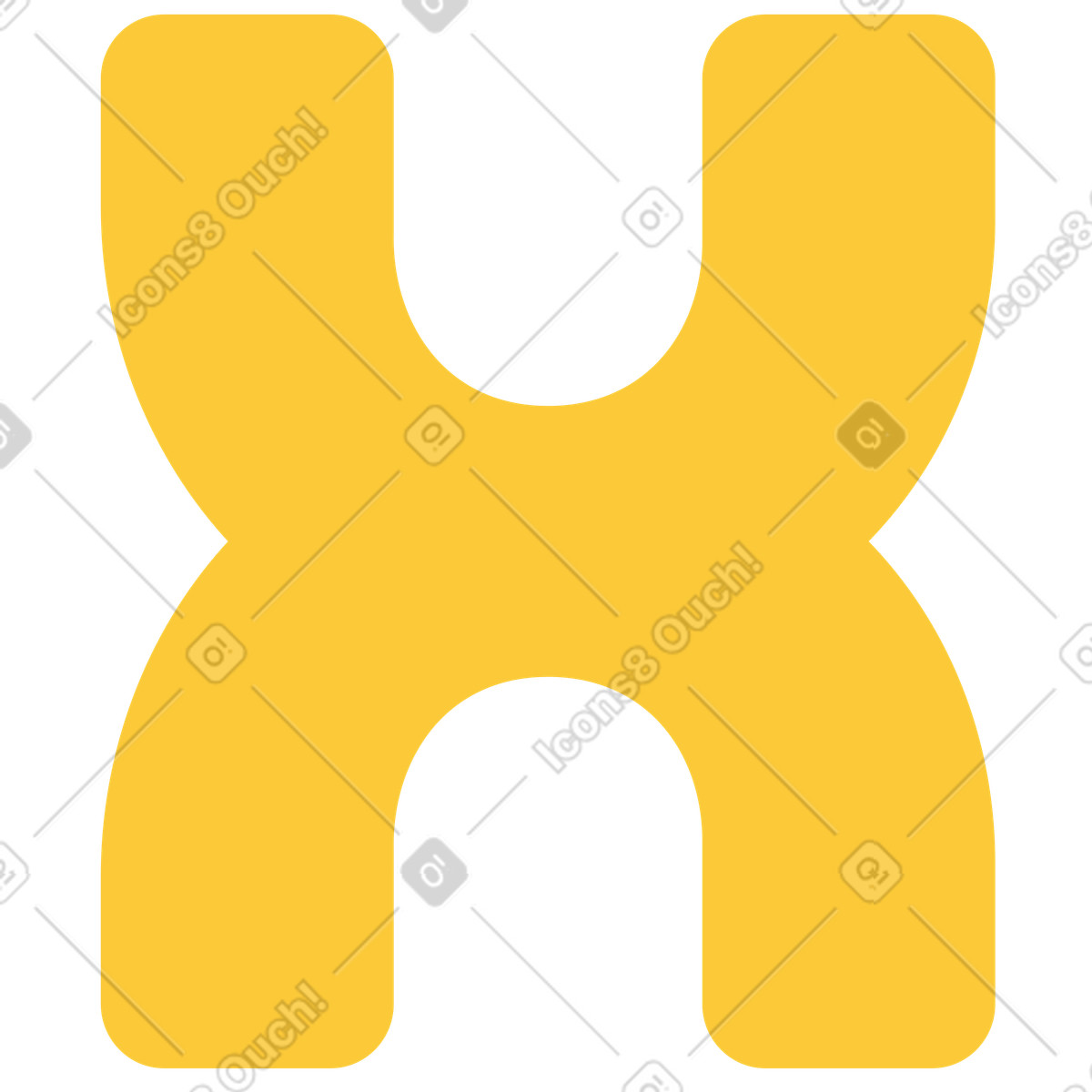 Lettera x succosa illustrazione in stile Juicy scarica in PNG, SVG