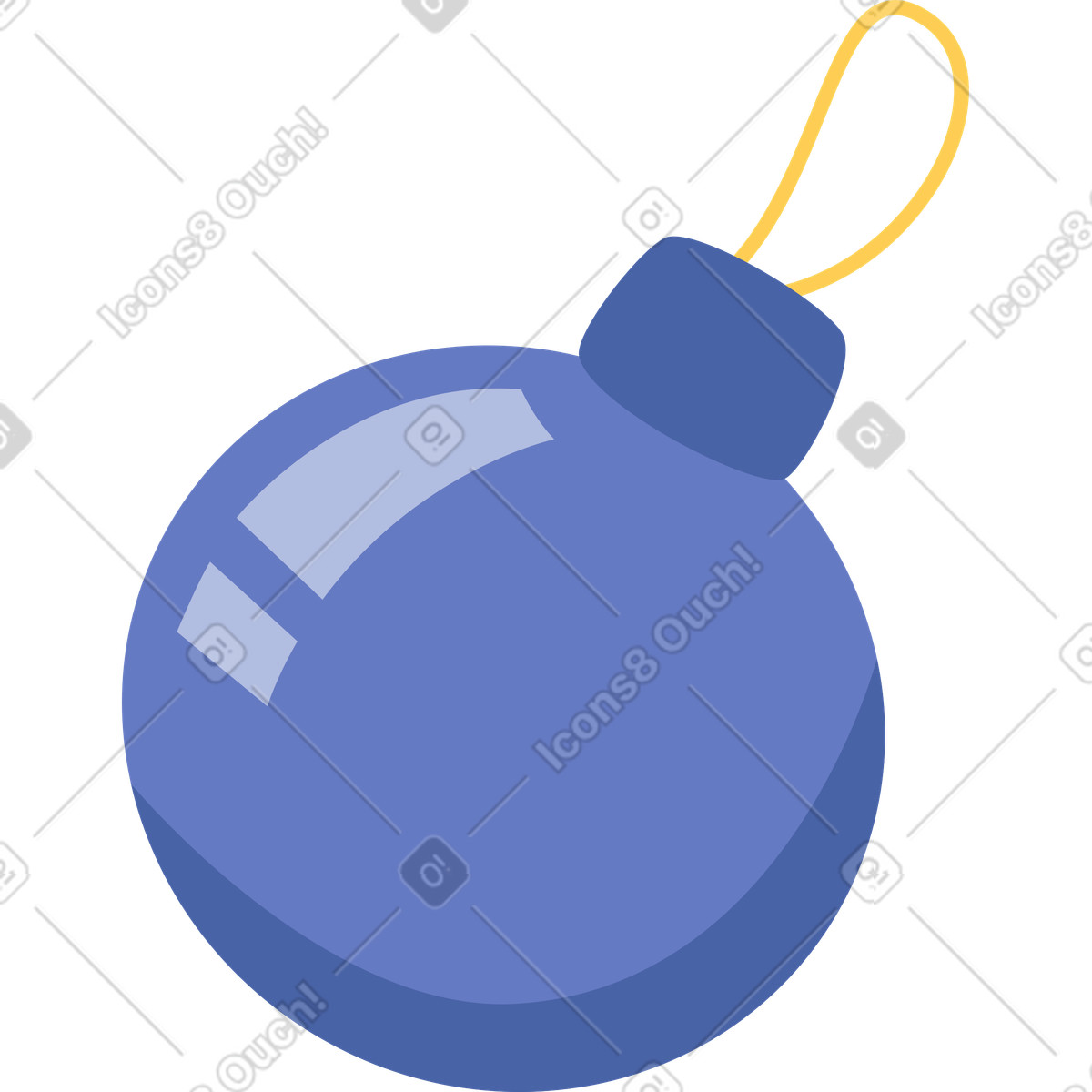 Ilustración Adorno de navidad azul en estilo Social a descargar en PNG y SVG