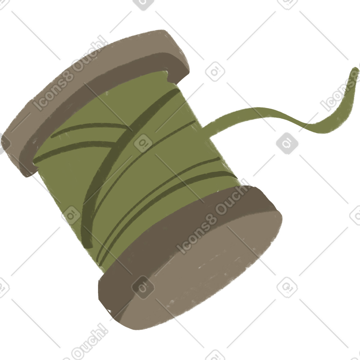 Ilustración Green spool of thread en estilo Lumiere a descargar en PNG y SVG