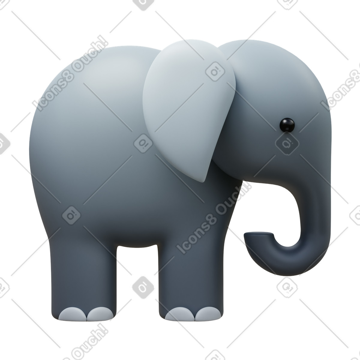 Ilustración Elephant en estilo 3D Fluency a descargar en PNG y SVG