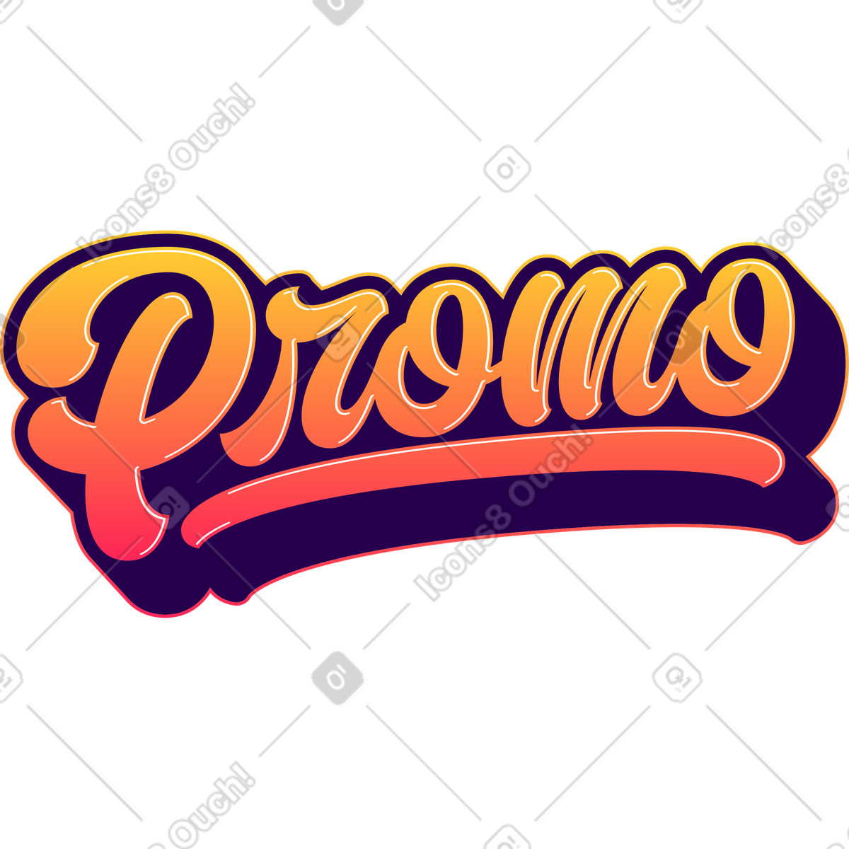 Promo di lettere con ombre e testo sfumato illustrazione in stile Lettering scarica in PNG, SVG