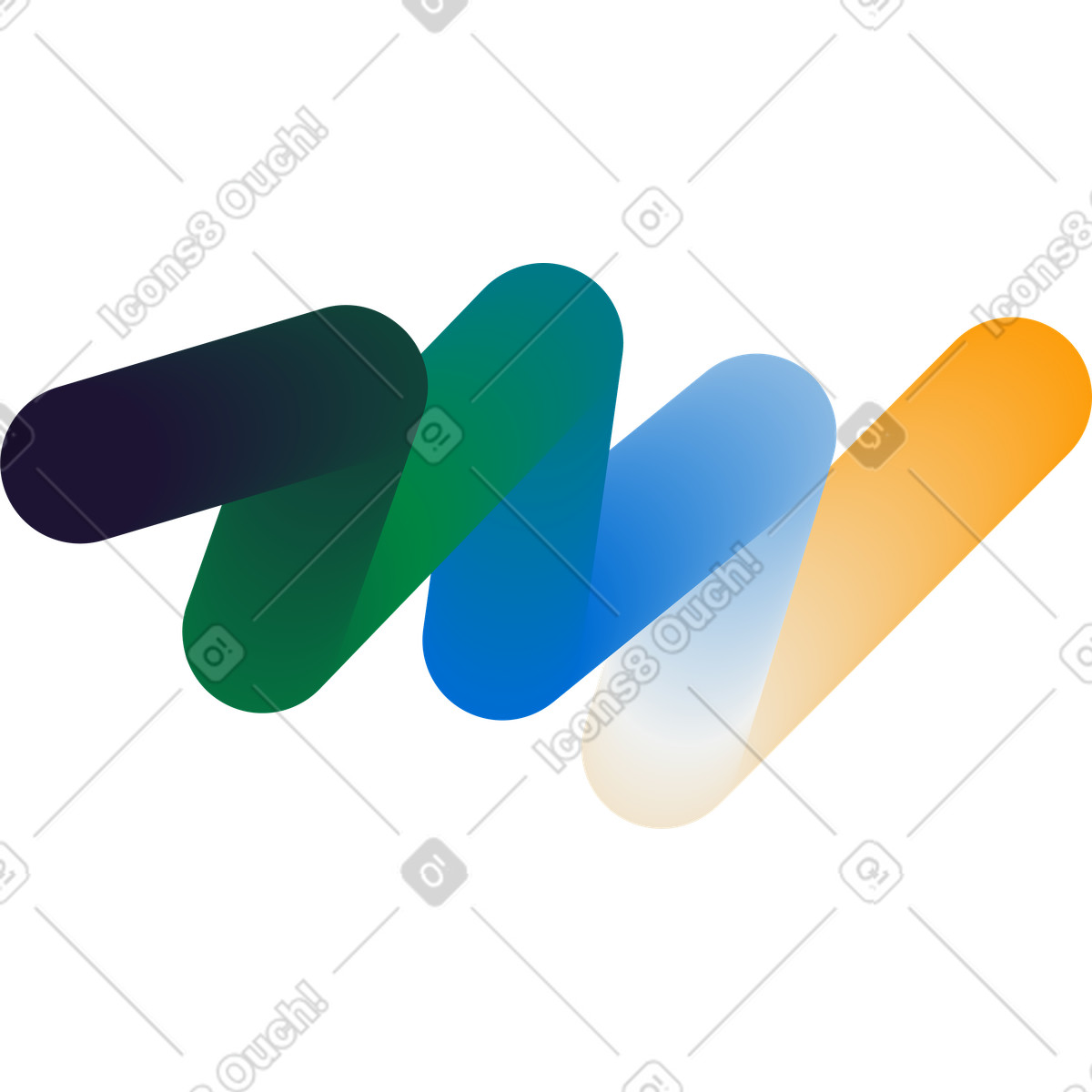 Illustration Multicolored wavy patch dans le style Forms à télécharger aux formats PNG, SVG