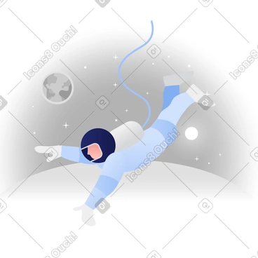 Astronaut in the space PNG, SVG