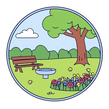 A view through a keyhole showing a peaceful garden