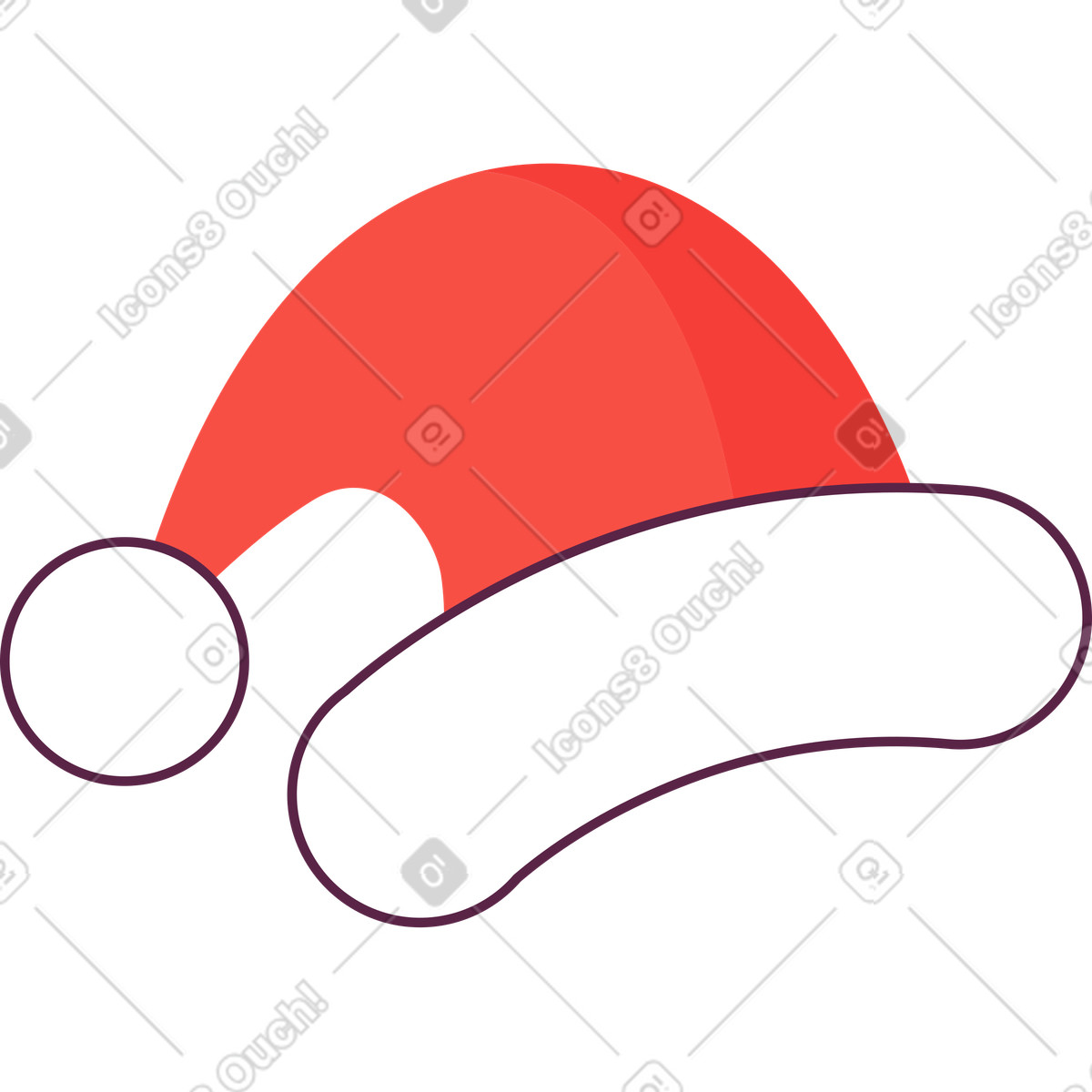 Ilustração de Chapéu natal em no estilo Sammy para baixar em PNG, SVG