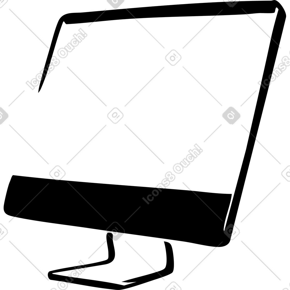 Ilustración Monitor de computadora en estilo Line a descargar en PNG y SVG
