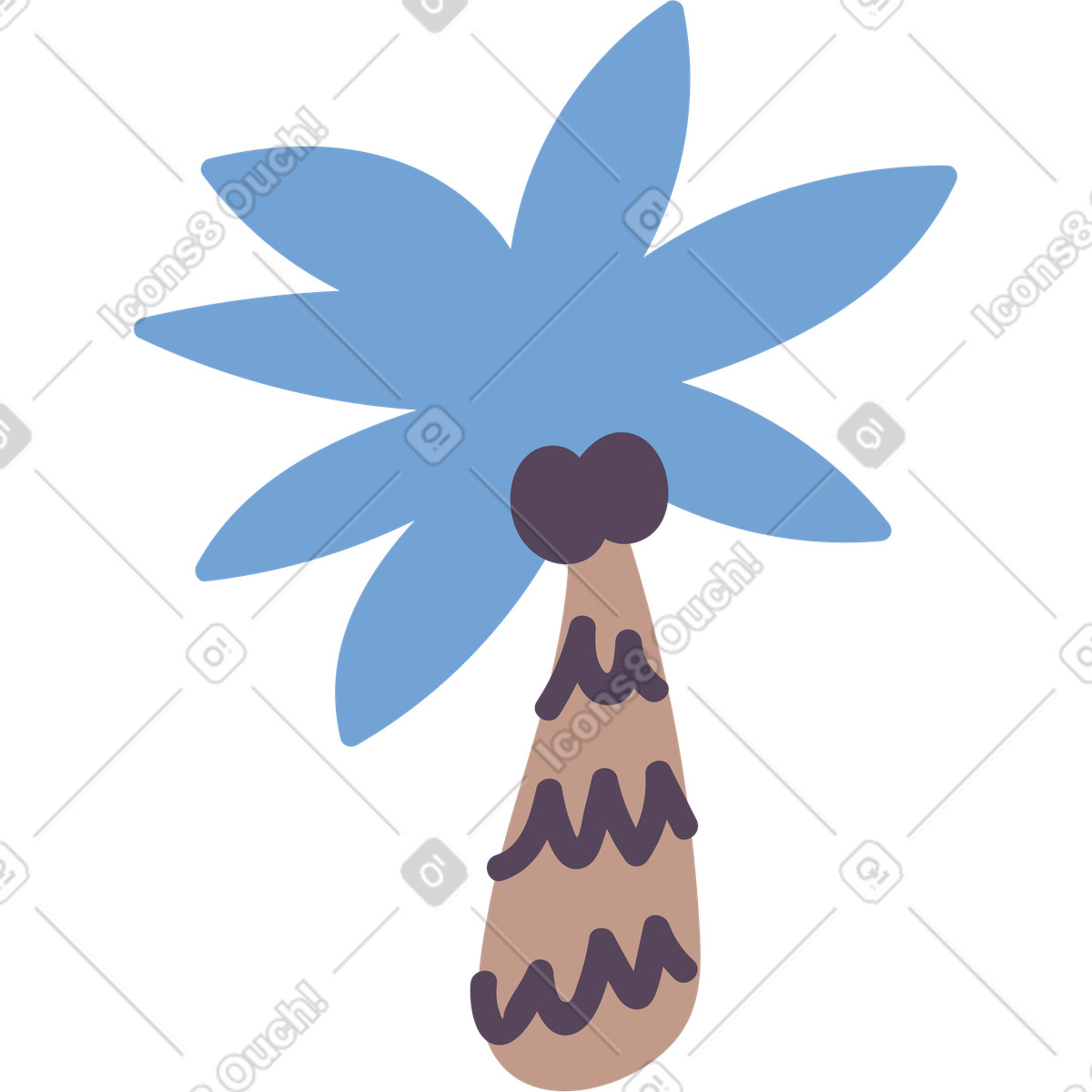 下载 Pluto 风格的 Palm tree 插画，支持 PNG、SVG 格式