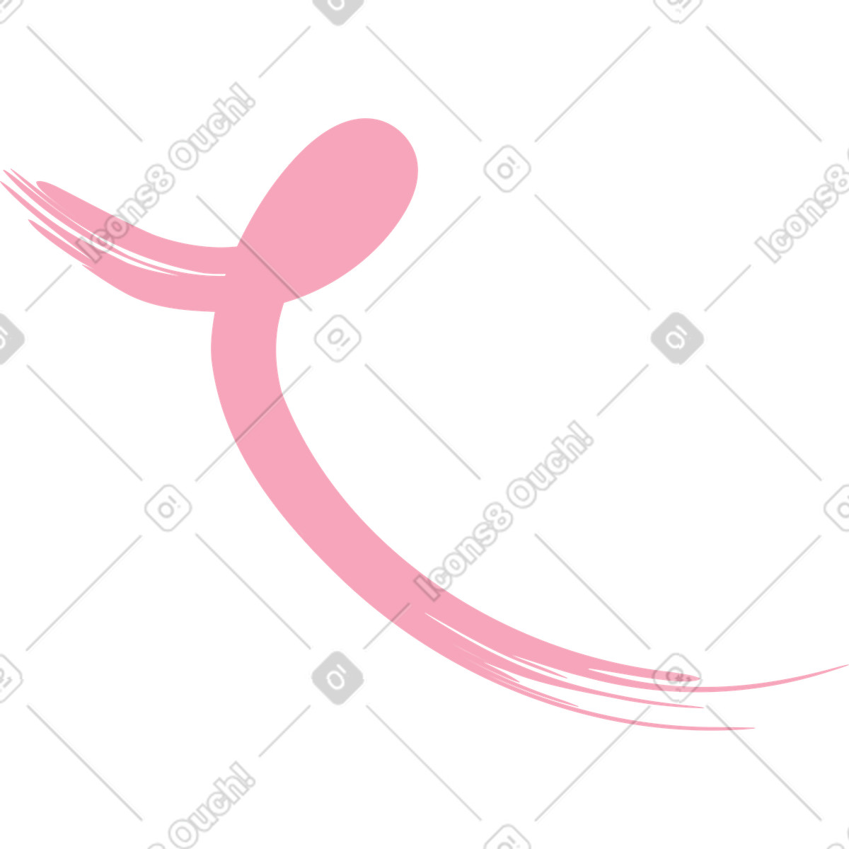 Иллюстрация Swoosh pink brush stroke flowing motion accent в стиле Grain — скачать в форматах PNG, SVG