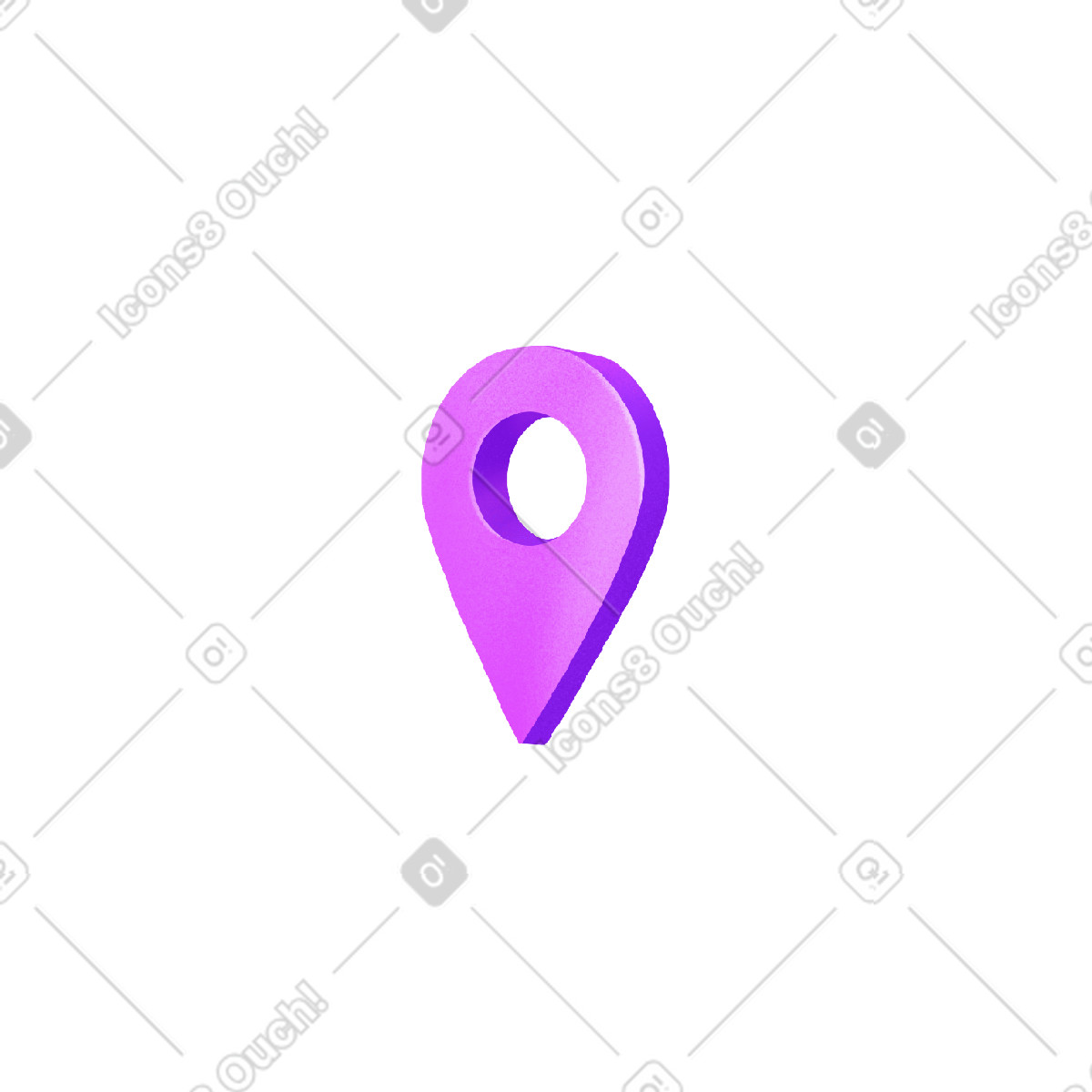 Ilustración Pin de ubicación morado en estilo Smart a descargar en PNG y SVG