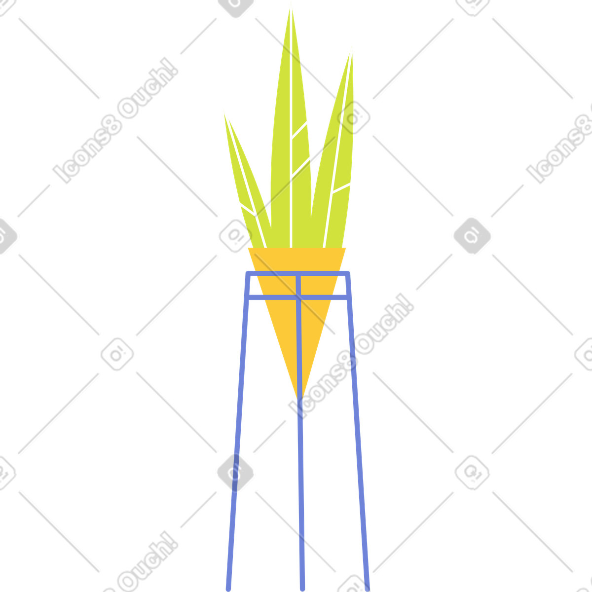 Illustration Fleur dans une grande jardinière le style Juicy à télécharger aux formats PNG, SVG