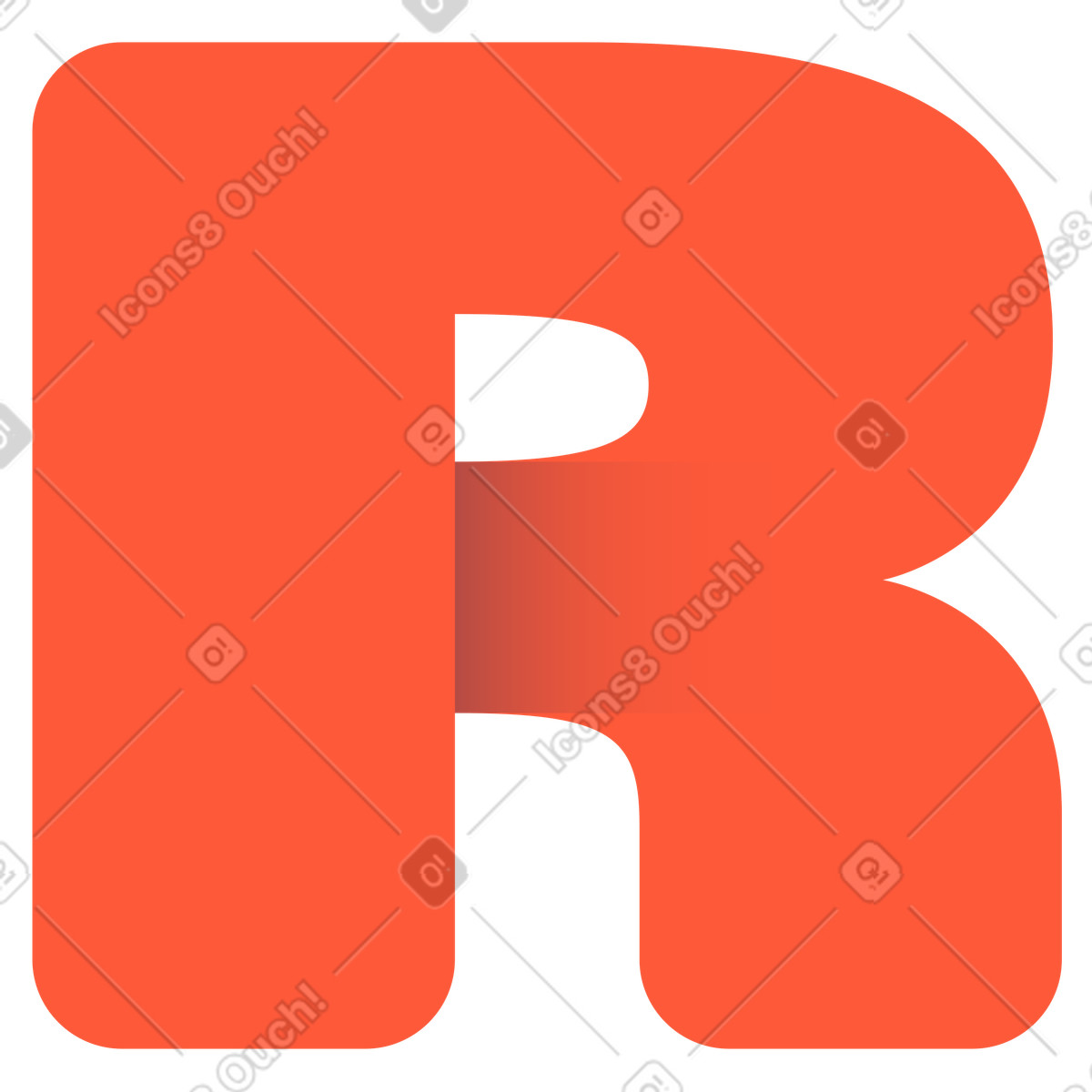 Beam スタイルの 文字r のイラストをPNG、SVG形式でダウンロード