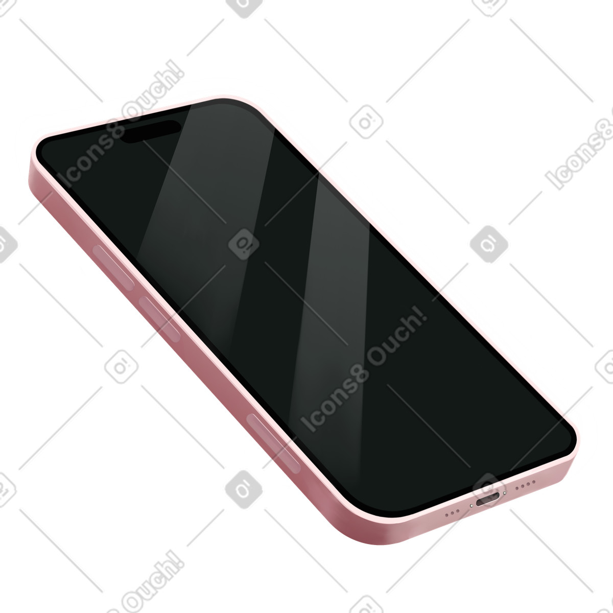 Pink smartphone illustrazione in stile Props scarica in PNG, SVG
