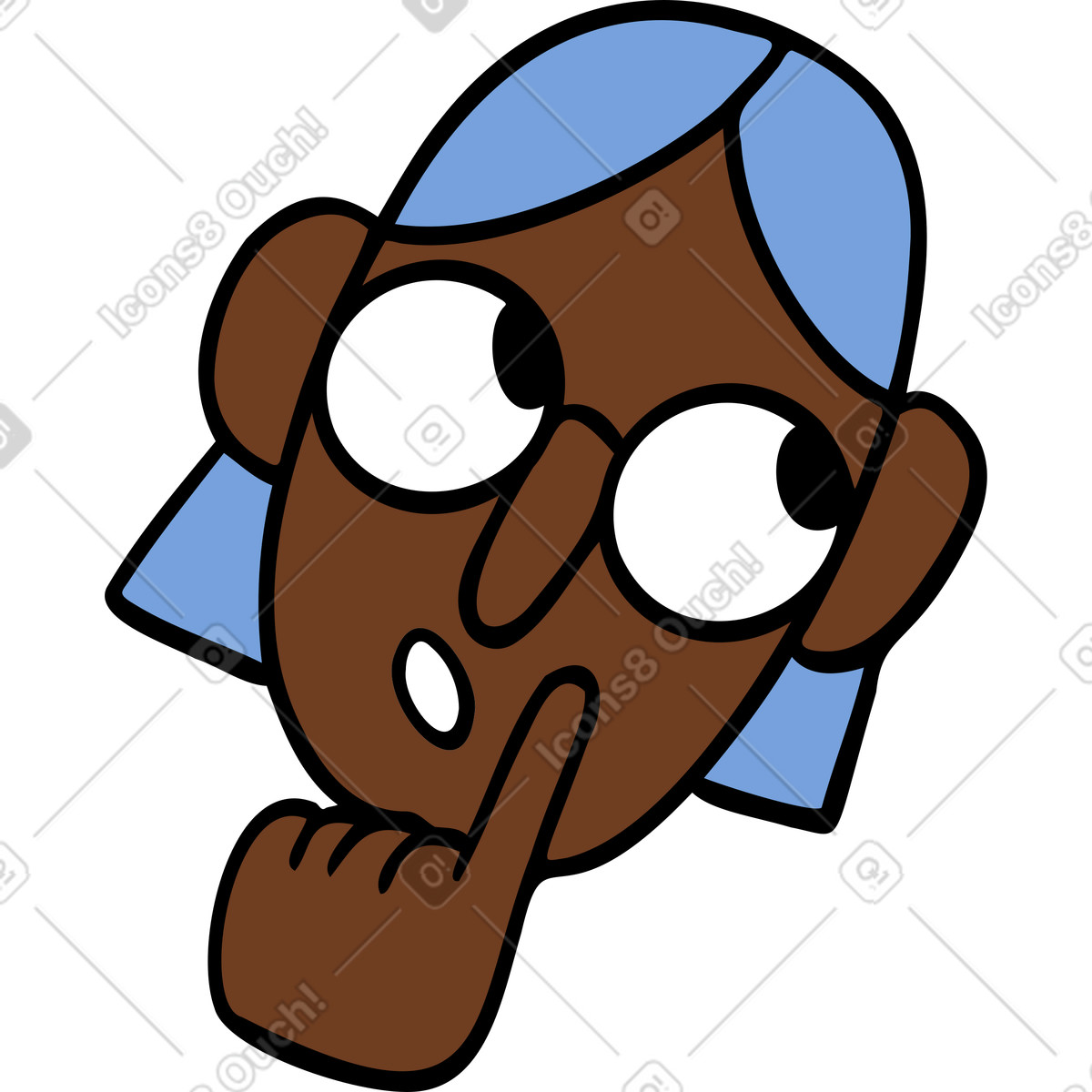 Woman in glasses thinking head illustration Comic style download PNG, SVG