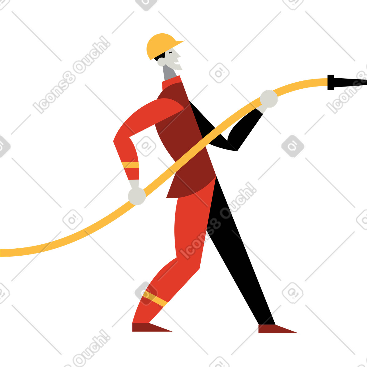 Illustration Pompier dans le style Burgundy à télécharger aux formats PNG, SVG