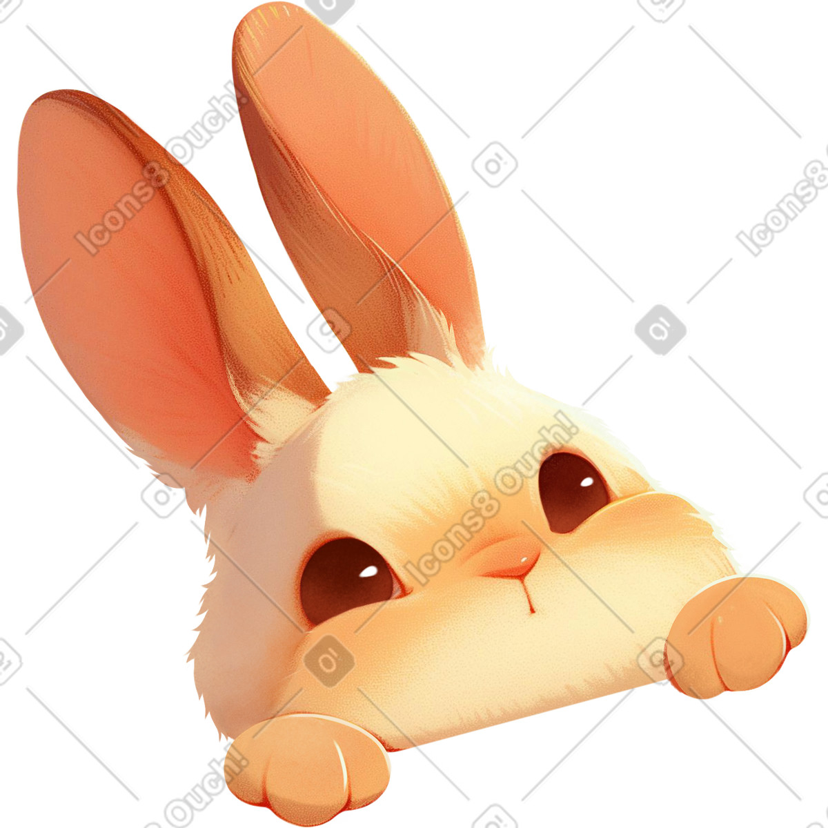 Bunny illustration in Lettering style download in PNG, SVG