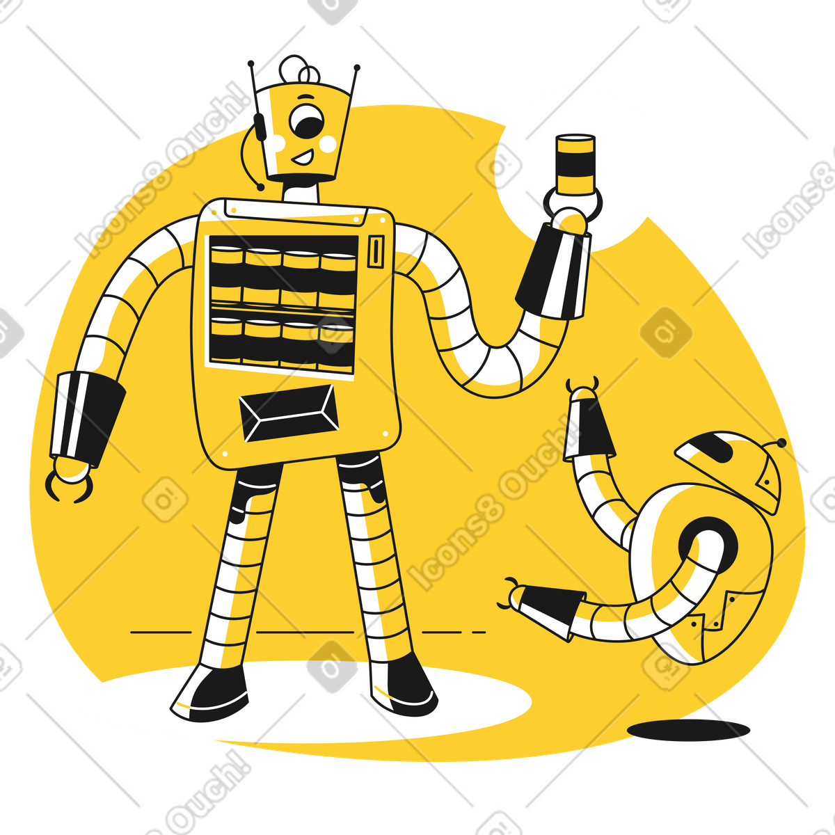 Distributore automatico di robot illustrazione in stile Taxi scarica in PNG, SVG