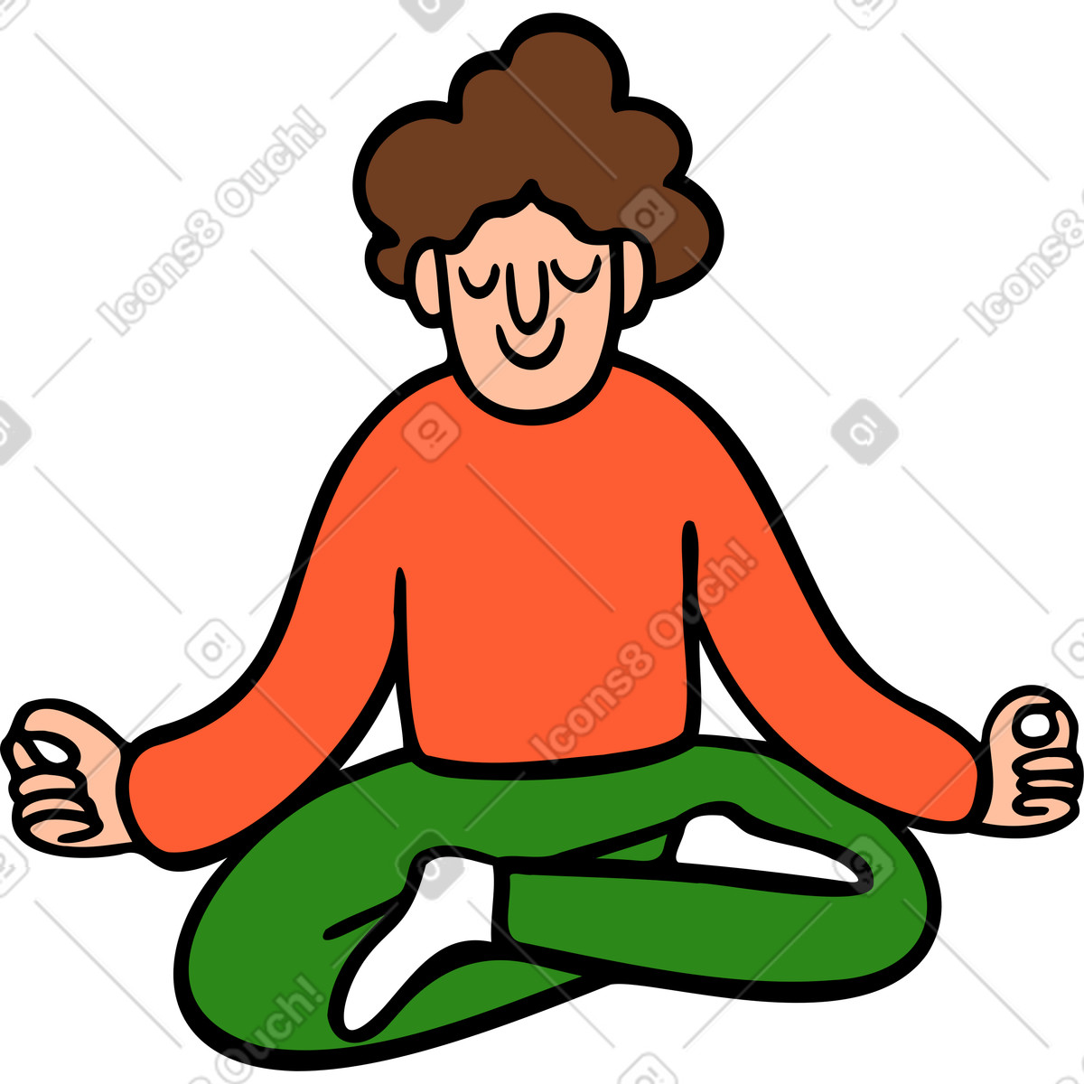 Illustration Personne méditant dans une posture de yoga le style Comic à télécharger aux formats PNG, SVG