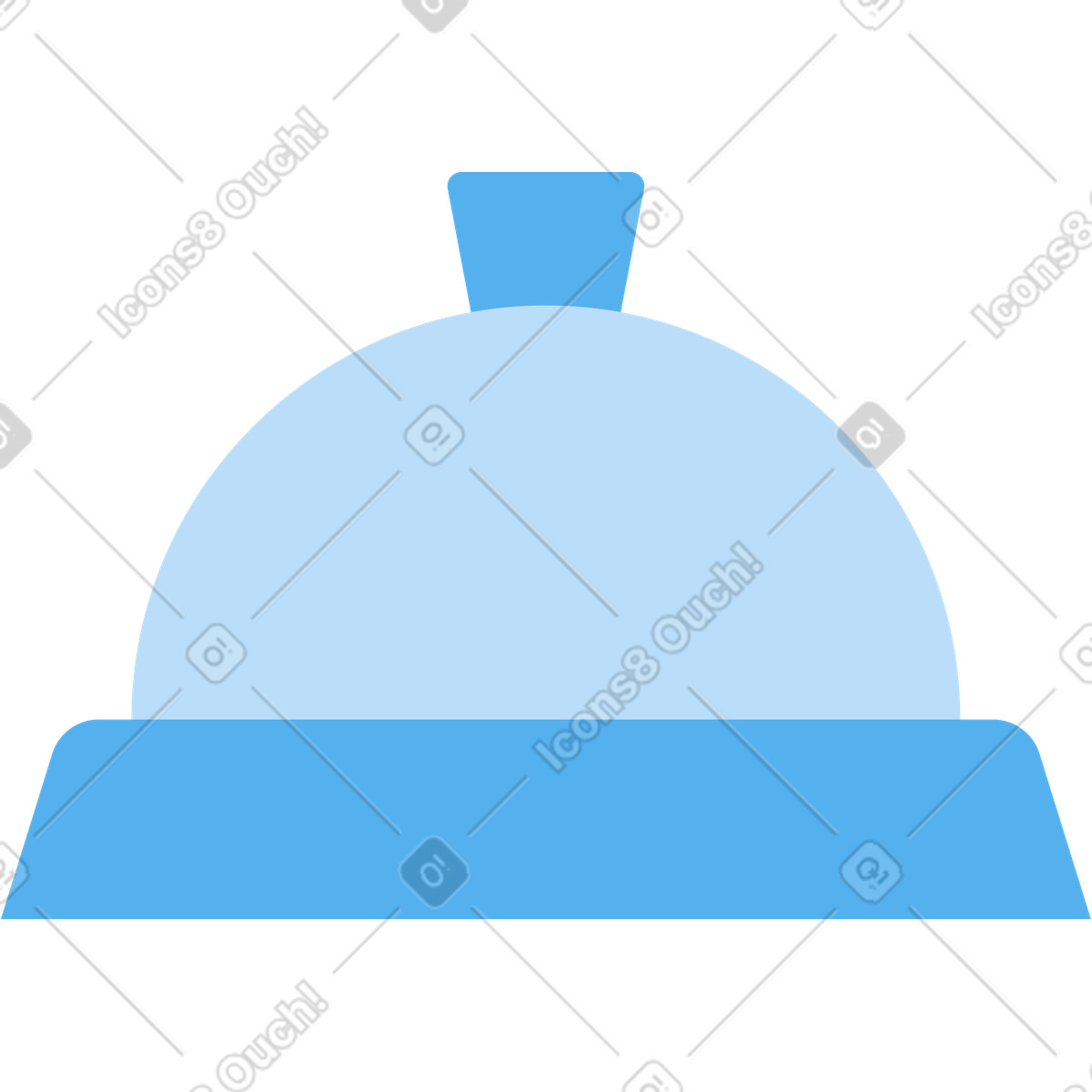Ilustración Campana de escritorio azul en estilo Boba a descargar en PNG y SVG