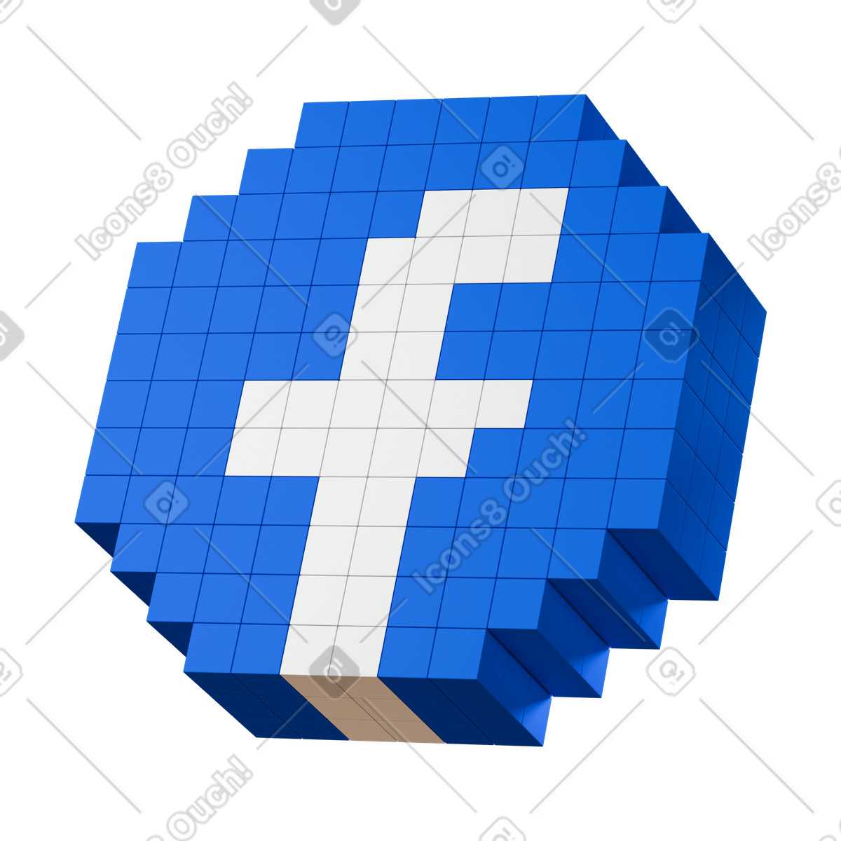 Facebook illustrazione in stile 3D Stickle scarica in PNG, SVG