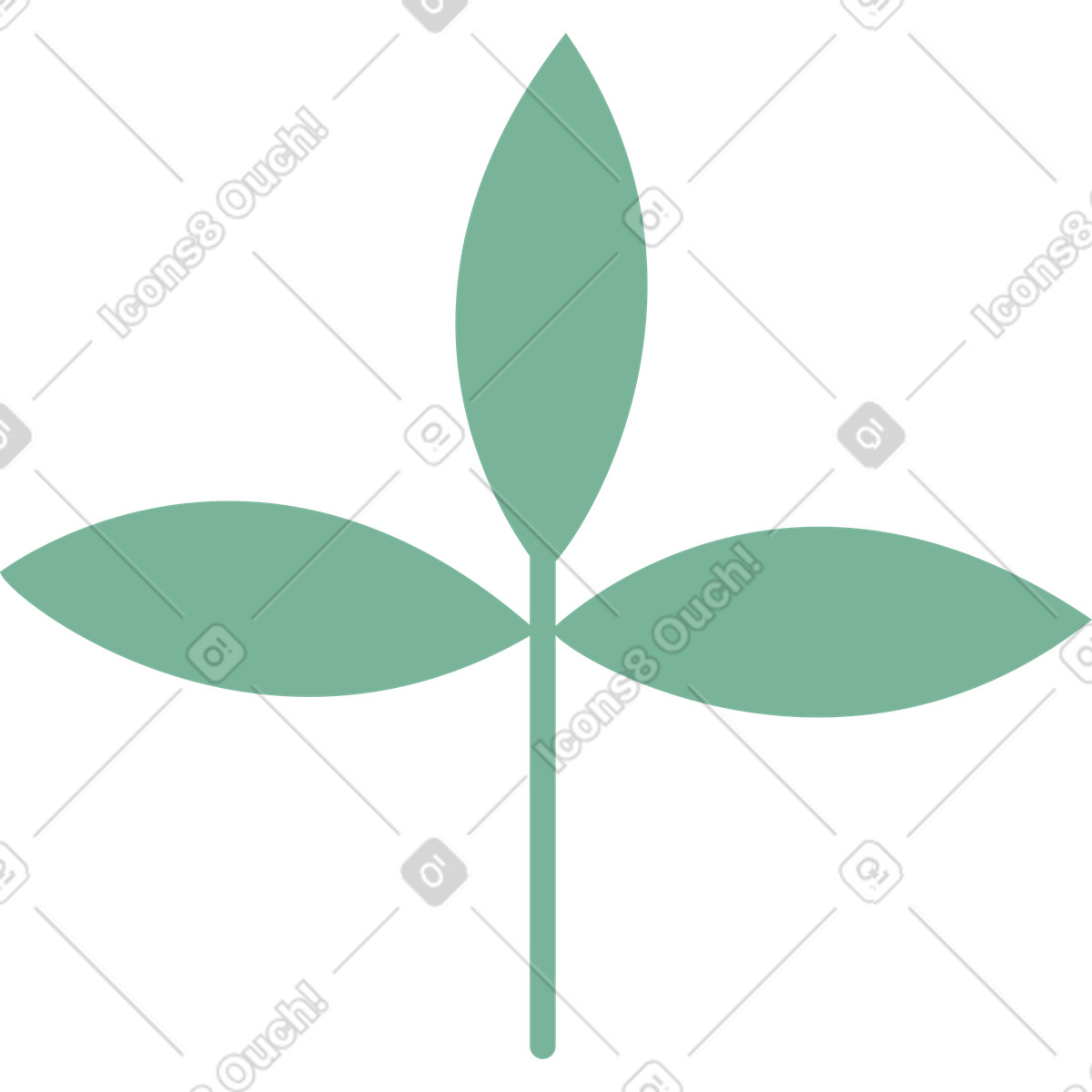 Small green plant illustration in Kiddo style download in PNG, SVG