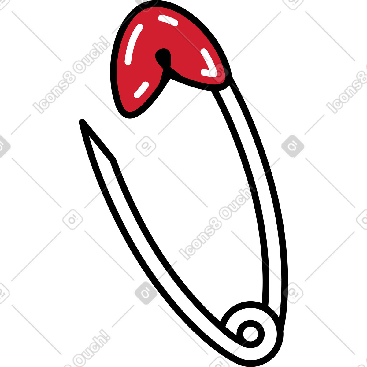 Safety pin illustration in Ruby style download in PNG, SVG