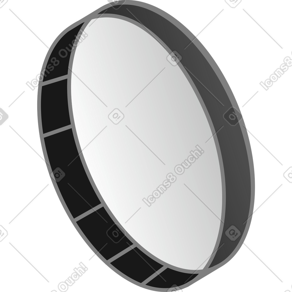 Round blank translucent coin illustration in Futuristic style download in PNG, SVG