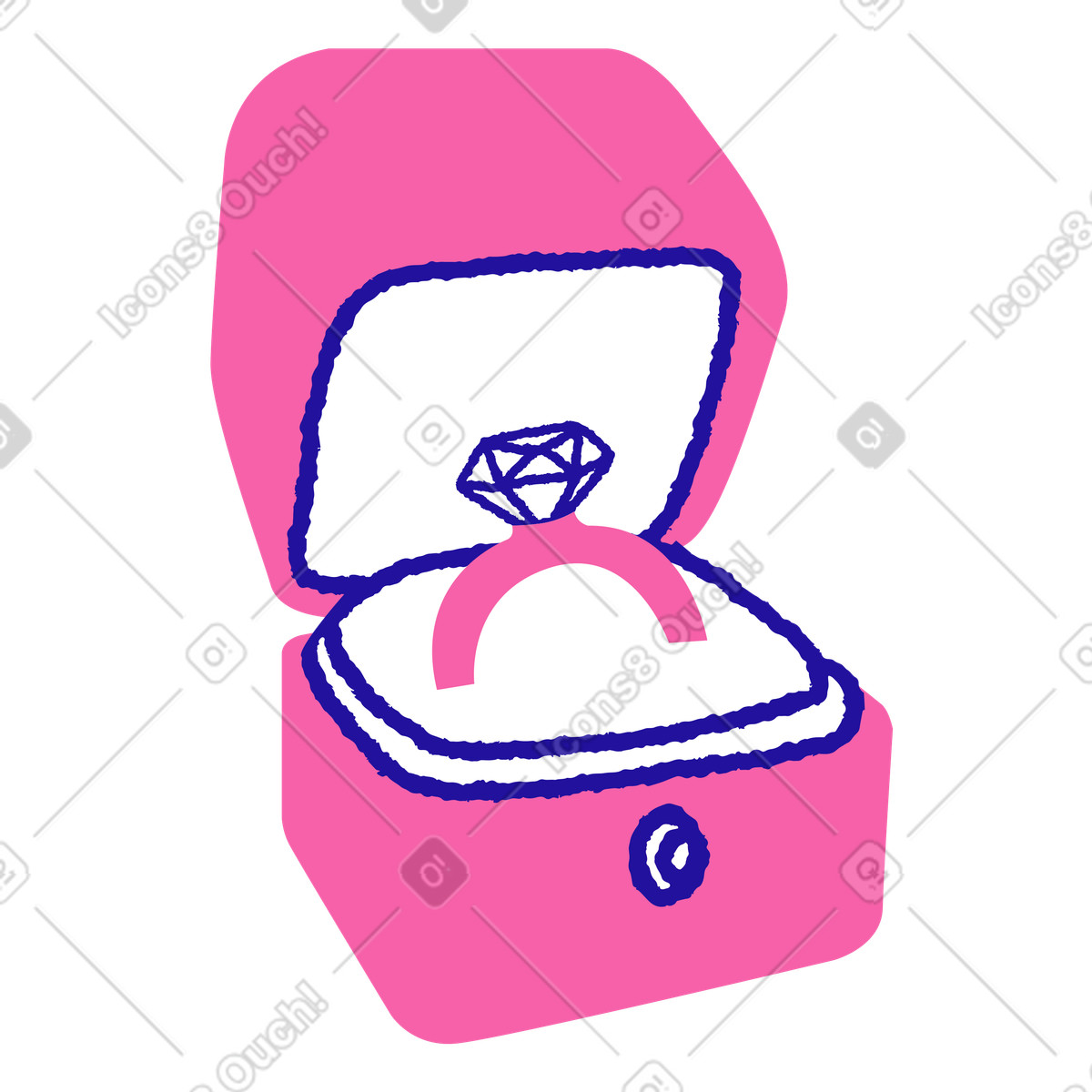 Engagement ring illustration in Whimsy style download in PNG, SVG