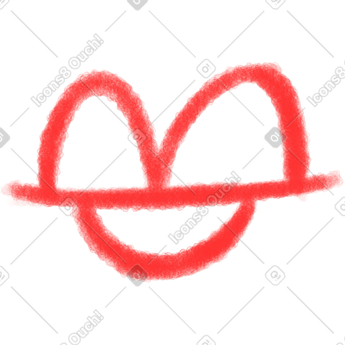 Red lips illustration in Doodle style download in PNG, SVG