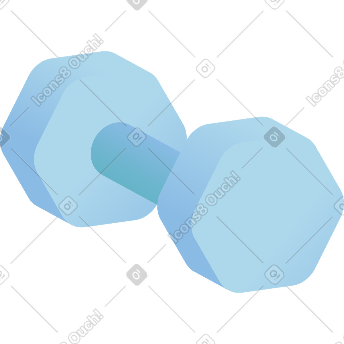 Ilustración Mancuerna hexagonal en estilo Airy a descargar en PNG y SVG