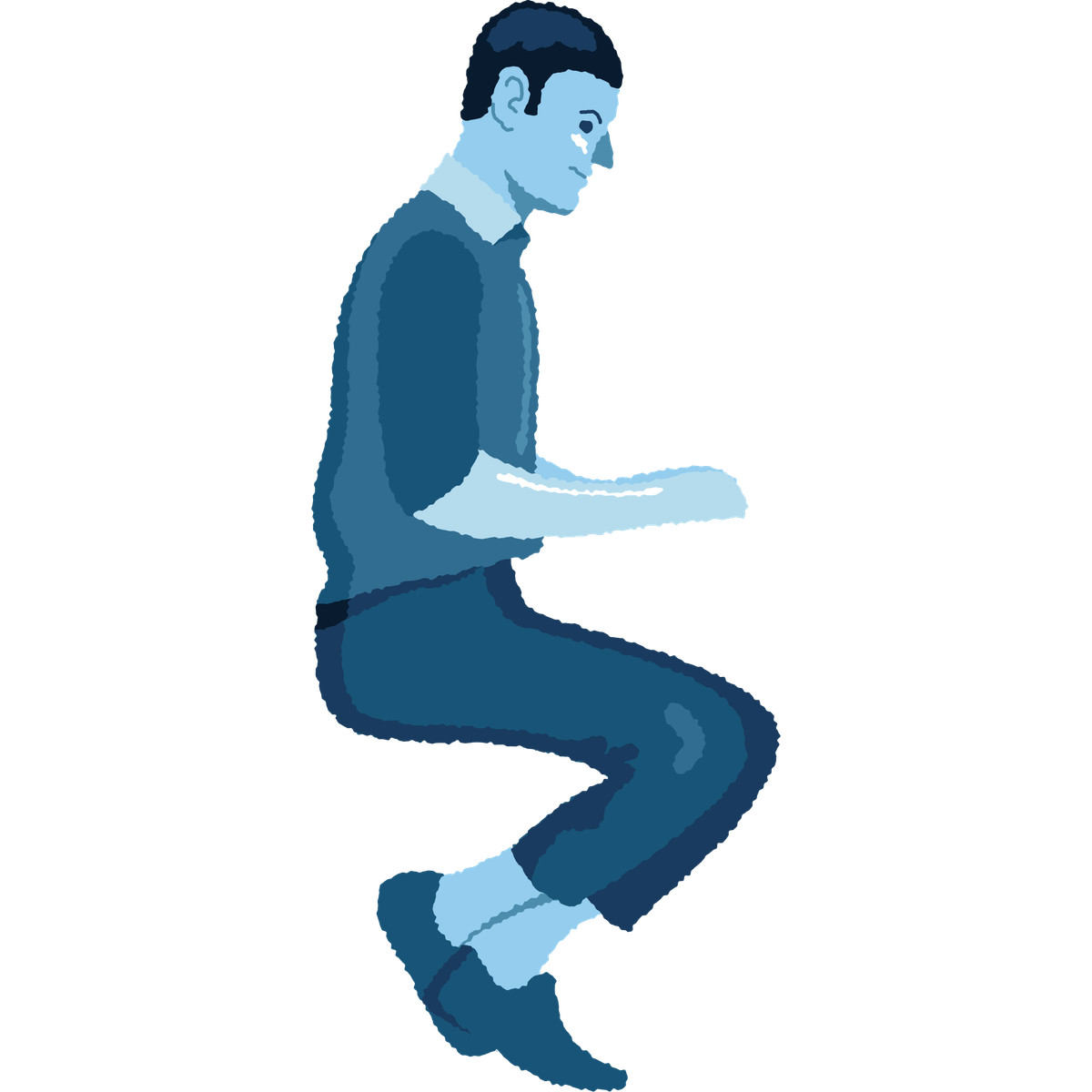 Man sitting side view illustration in Cherry style download in PNG, SVG