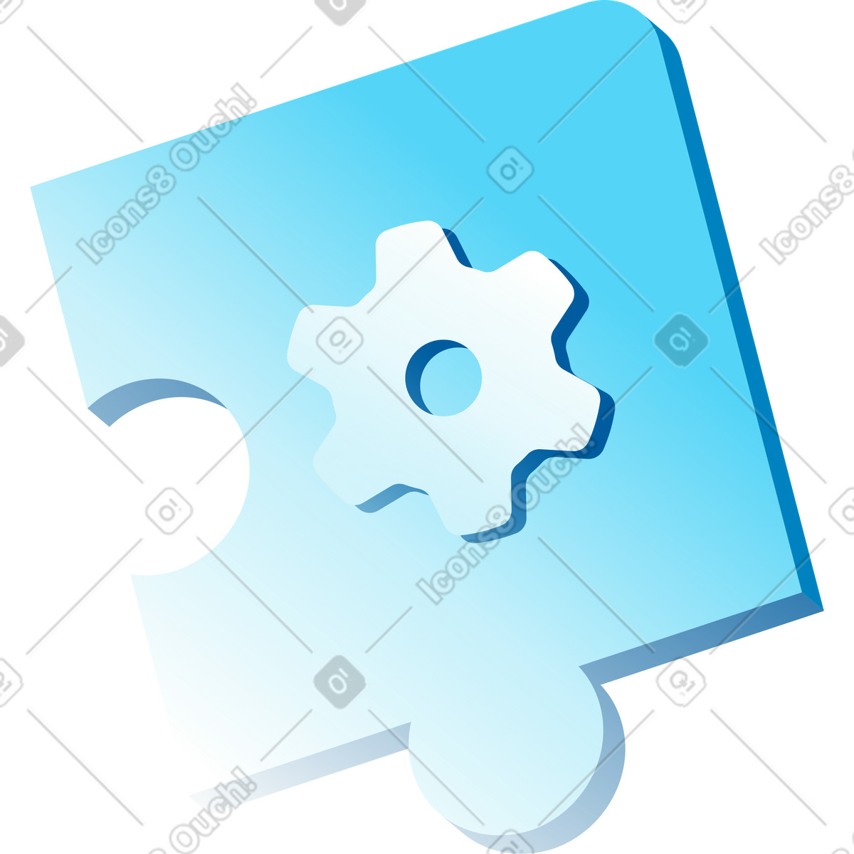 Puzzle mit einem zahnrad-Illustration im Icy-Stil als Download in PNG, SVG