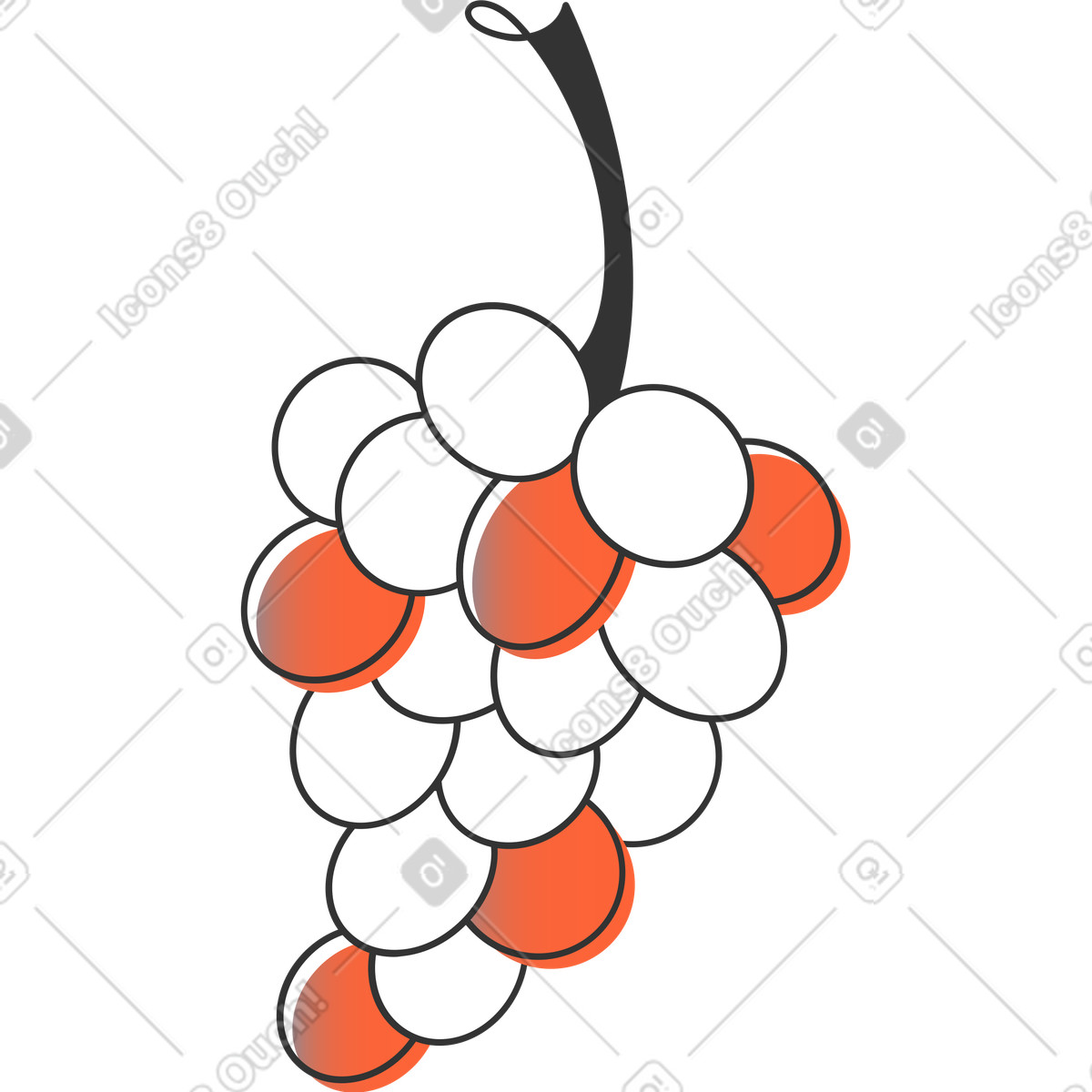 Ilustração de Uva em no estilo Crayon para baixar em PNG, SVG