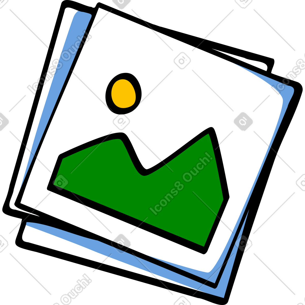 Illustration Pile de photos dans le style Comic à télécharger aux formats PNG, SVG
