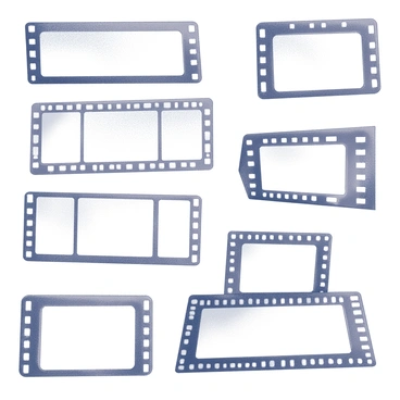 Borders designed to look like vintage film reels, complete with frames and sprocket holes