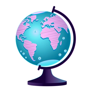 A 3D globe displaying continents and oceans made entirely from bitcoins. The continents are intricately designed with layers of bitcoin coins arranged to represent different land masses. The oceans are depicted using a shiny blue surface, reflecting light, with floating bitcoin symbols scattered throughout. The globe spins slowly on a sleek black pedestal, showcasing the detailed texture of the bitcoins and the geographical features of the continents. The background is softly illuminated to enhance the glow of the bitcoins and the vibrant blue of the ocean.