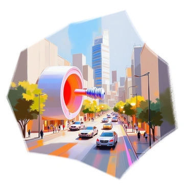 The inner ear illustrated as a bustling urban cityscape