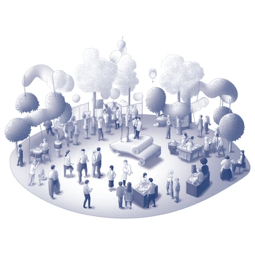 A festival scene with decorations arranged in patterns that mimic the aorta