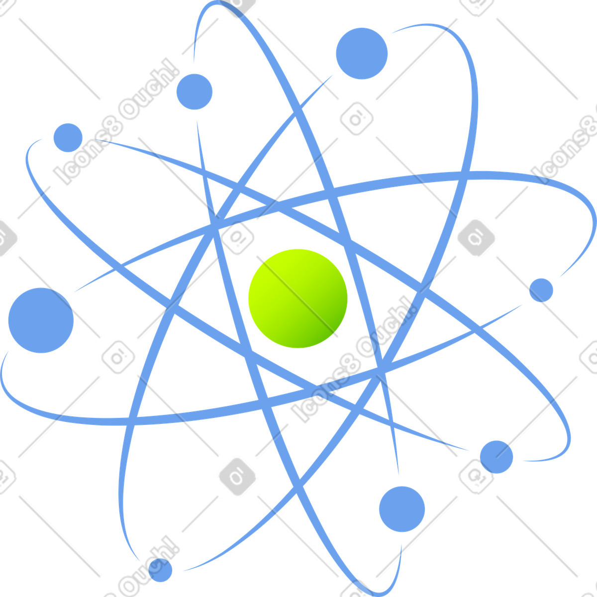 Atommodell-Illustration im Space-Stil als Download in PNG, SVG