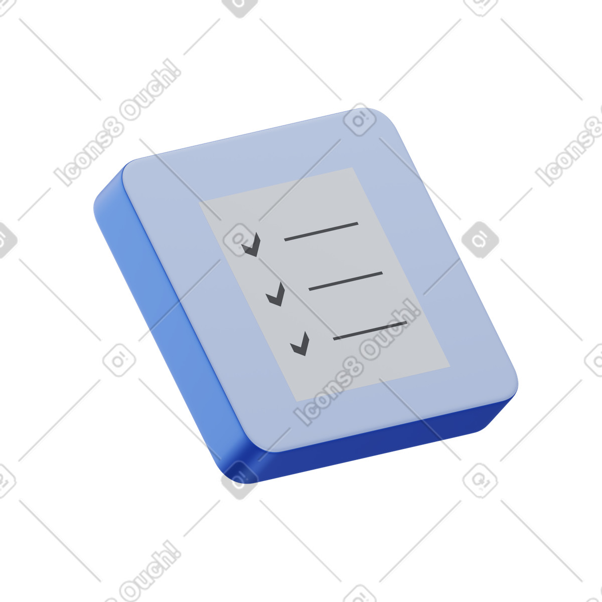 Check list icon illustration in 3D Techny style download in PNG, SVG
