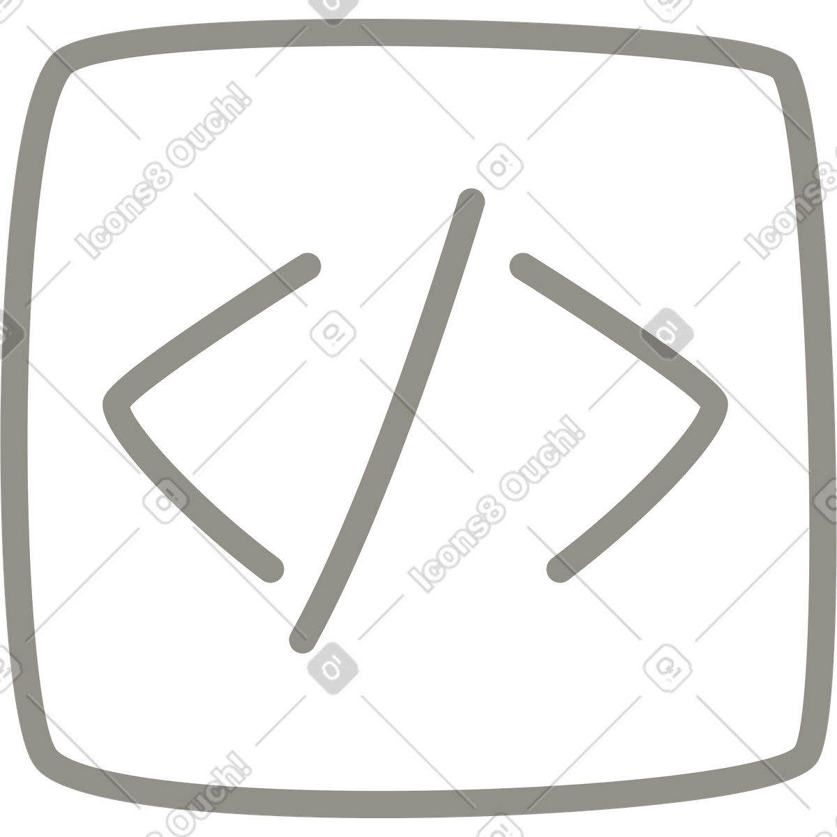 Иллюстрация Серый html-тег в стиле Plain — скачать в форматах PNG, SVG