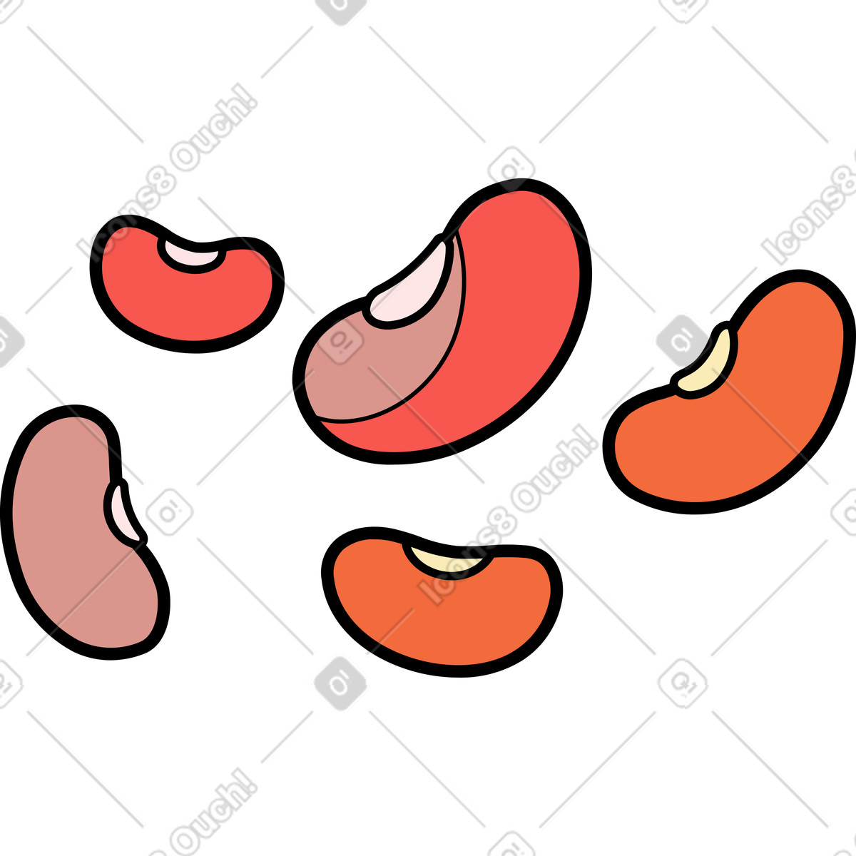 Ilustração de Feijões em no estilo Surr para baixar em PNG, SVG
